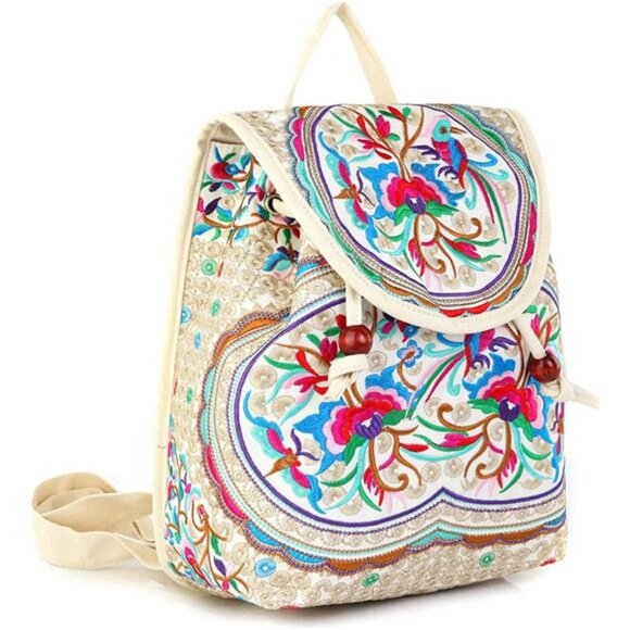 Vintage Embroidered Women Backpack main image 4